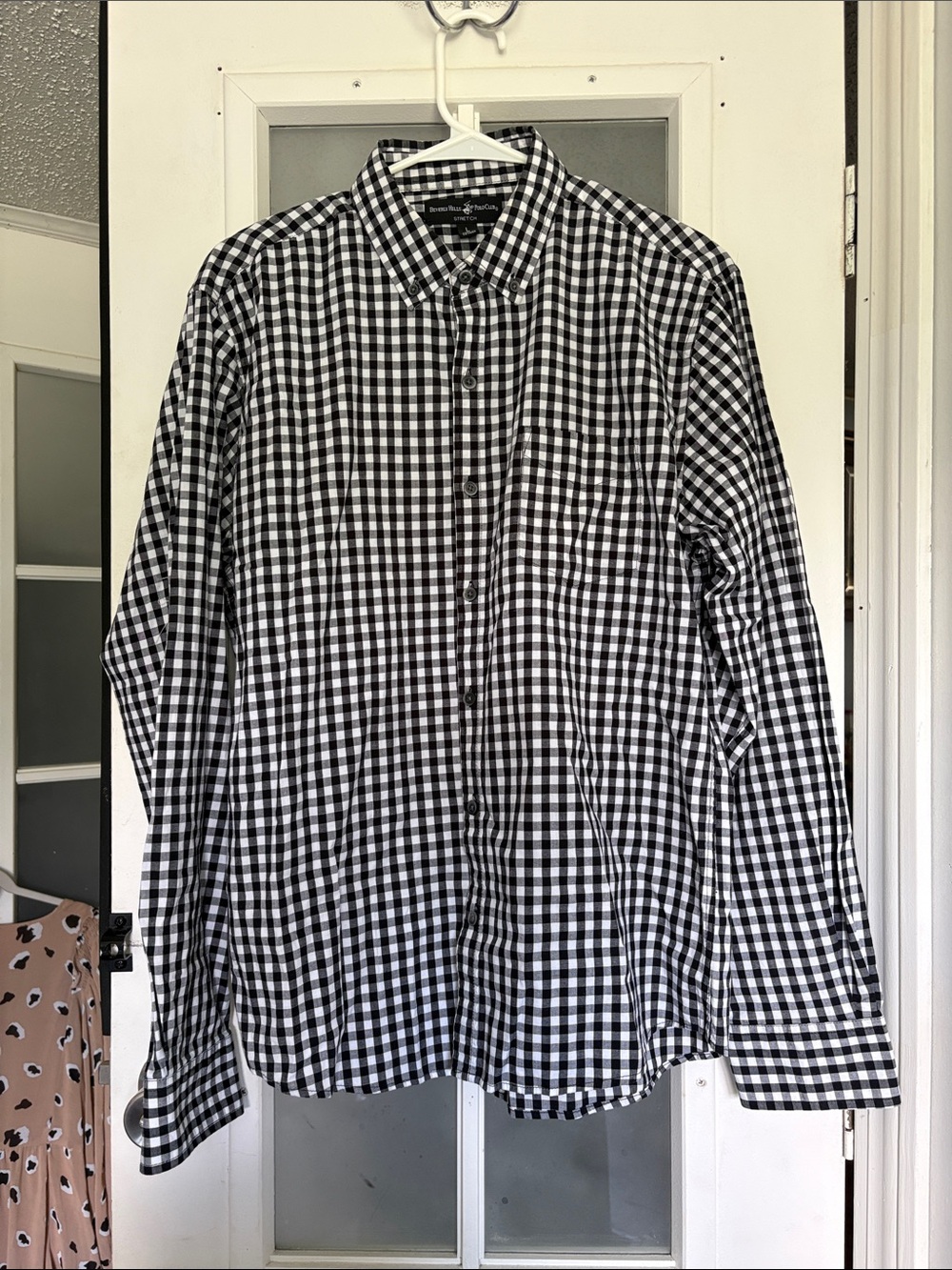 Beverly Hills Polo Club Black & White Gingham Button-Down Shirt
